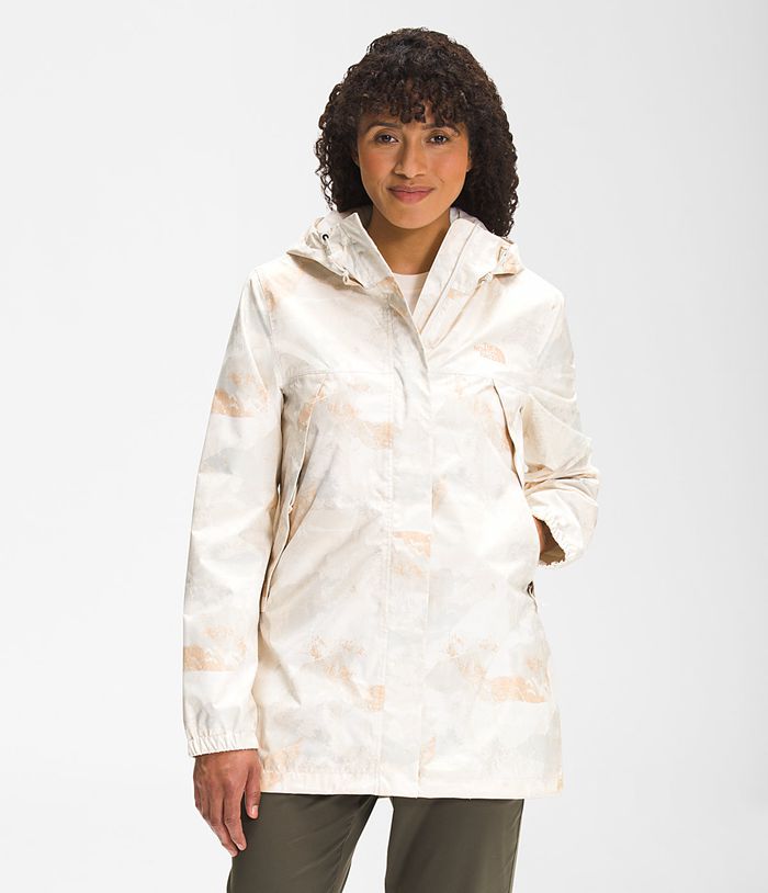 The North Face Rain Jacket Printed Antora Parka Apricot - Womens - Thailand KWRLD-9256